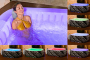 Jacuzzi® inflable con luces LED Bestway® Lay-Z-SPA® Hollywood AirJet™ para 6 personas, 180 x 180 x 66 cm, efecto mármol (Marquinia)