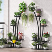 Soporte para plantas de interior, estante para flores de 6 niveles para jardín en casa - Juego de 2