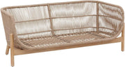 Hespéride – Sofá de jardín Deona en color topo y acacia – 2 plazas – Cojines desenfundables e hidrófugos – Muebles de jardín, terraza y balcón