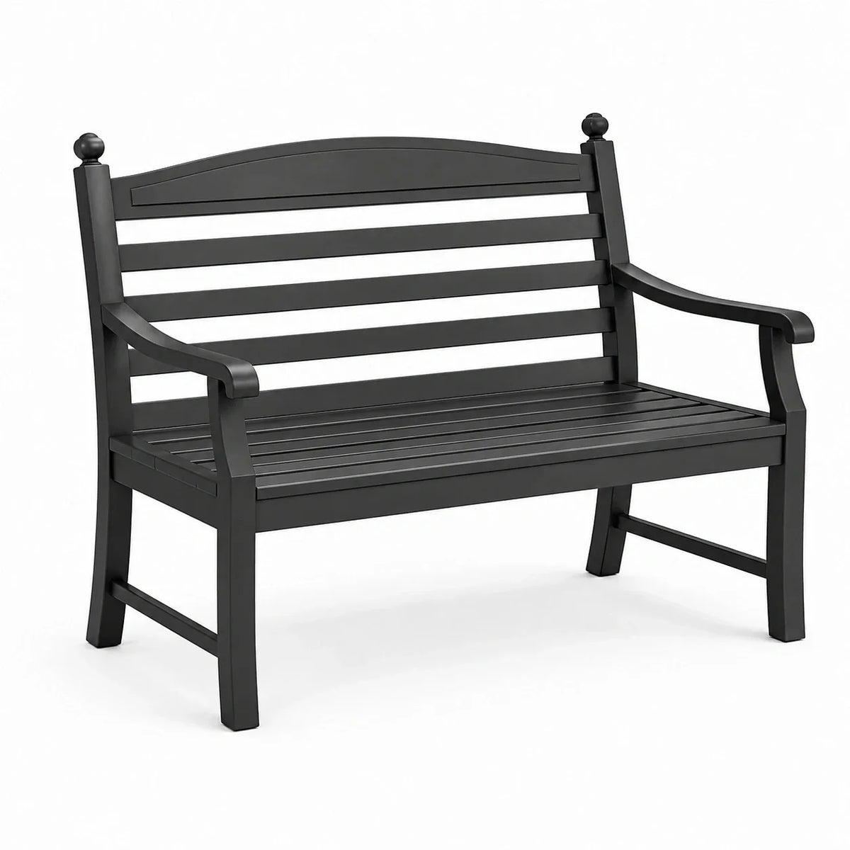 Banco de jardín de aluminio negro 120 cm