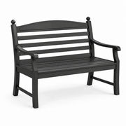 Banco de jardín de aluminio negro 120 cm
