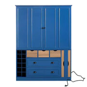 Despensa de cocina independiente Whisen de 71'' de altura, armario de almacenamiento grande para comedor, alacena con 4 puertas plegables, estantes y botelleros