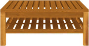 Conjunto de muebles de jardín vidaXL de madera maciza de acacia de 5 piezas con cojines color crema, mesa, sofá central, sofá esquinero, sofá, conjunto de salón, set de jardín, conjunto de mobiliario, grupo de asientos, sofá de jardín