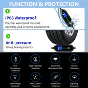 Cargador para coche eléctrico, cable de carga para coche eléctrico 3.5kW [3.5m, 8/10/13/16A], con pantalla digital controlable, cargador EV tipo 2 compatible con enchufe IEC62196, GB/T y otros (negro)