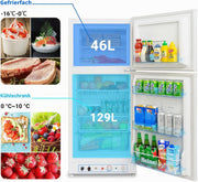 Refrigerador de gas SMETA con congelador, gas/230V, frigorífico combinado 175L, para casa de vacaciones, casa rural, garaje, caravana, autocaravana, blanco