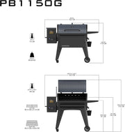 Barbacoa de pellets Pit Boss Navigator 1150, negro, de acero, 162 x 94 x 119 cm, con pantalla digital