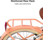 Glerc Missy 20, 24, 26 pulgadas bicicleta híbrida urbana tipo crucero para niñas, de 6 velocidades, con cesta de mimbre, para jóvenes mayores de 6 años, varios colores