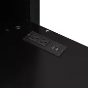 Cama alta matrimonial Merax con escritorio, armario, luces LED RGB y puerto de carga USB, elegante estructura negra con espacio de almacenamiento múltiple para amantes de los videojuegos