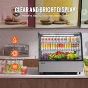 Vitrina refrigerada VEVOR, expositor refrigerado para pastelería y panadería de 115 L, vitrina comercial de 2 niveles con iluminación LED, refrigeración TURBO y sistema de aire frío sin escarcha para cafetería