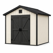 Caseta de jardín de polipropileno 185x152x226 cm gris/blanco