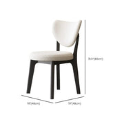 Silla de comedor sin brazos estilo wingback de piel sintética moderna