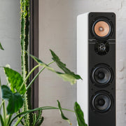 Altavoces estéreo Teufel Ultima 40: par de altavoces de columna HiFi de gama alta, tweeter con corrector de fase, sistema de 3 vías, bass-reflex de doble tubo, música, sonido de cine, juegos - negro