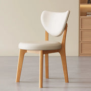 Silla de comedor sin brazos estilo wingback de piel sintética moderna