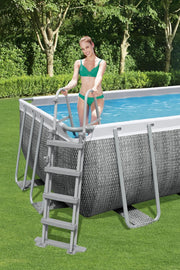 Bestway Piscina Elevada Rectangular Power Steel 549 x 274 x 122 cm ratán Gris