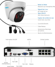 Reolink 5MP Cámara de Vigilancia Exterior, Kit de Videovigilancia con NVR de 8 canales y 2TB y 4 Cámaras IP PoE Cableadas de 5MP, Detección de Personas/Vehículos, Visión Nocturna de 30m con Audio, RLK8-520D4-5MP