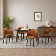 Sillas de comedor giratorias de madera curvada y PU (juego de 2)