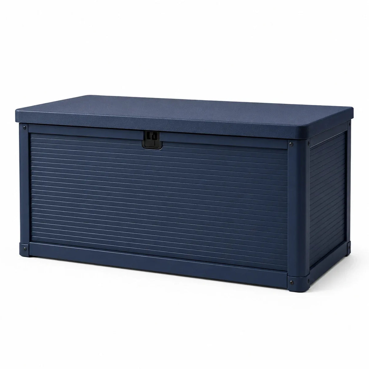 Caja de jardín rectangular de plástico azul 120x60x50 cm