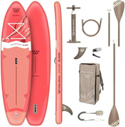 WOW Bloom 11.0 Sup Paddle Hinchable 335 cm x 84 cm – Stand Up Paddle Estable para 2–3 personas, Pack Completo con Remo 2 en 1 para Kayak, Drop Stitch Reforzado, Carga 170 kg, Principiante a Intermedio