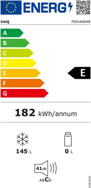 Congelador CHiQ FSD166NE4E 166 L, tecnología No Frost, puerta reversible, acero inoxidable negro, 144 cm de altura