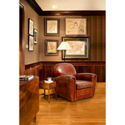 Pasargad Home Sillón Club París de Cuero Genuino, Marrón