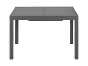 Conjunto de aluminio "Houston", 9 piezas: mesa extensible y 8 sillas de respaldo alto, gris