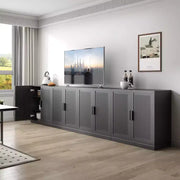 Armario de almacenamiento decorativo de 62 pulgadas, color negro, de mimbre y madera con 12 estantes