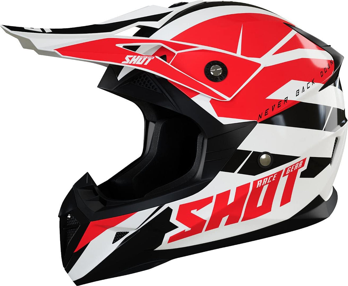 SHOT, Casco de motocross PULSE revenge blanco rojo negro brillante, XL