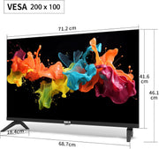 Televisor RCA de 32 pulgadas (80 cm) LED HD sin funciones inteligentes, con triple sintonizador (DVB-T/T2-C-S/S2), HDMI, VGA, reproductor multimedia USB, CI+ y modo hotel
