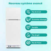 Refrigerador a gas SMETA con congelador, 265L, refrigerador y congelador combinado a gas/220V, nevera a gas para camping, autocaravana, garaje, caravana, casa móvil, blanco