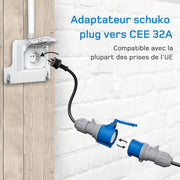 Cargador de coche eléctrico P17 [7,4 kW, monofásico, 6 m, 6 A/10 A/16 A/20 A/24 A/32 A] tipo 2, toma CEE, cargador para vehículo eléctrico, estación de carga móvil/Wallbox con pantalla digital