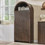 Despensa de cocina alta arqueada de 71", armario de almacenamiento moderno con 3 estantes ajustables, 6 estantes en la puerta, para cocina, sala de estar
