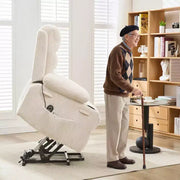 Sillón reclinable elevador eléctrico, reclinables eléctricos para ancianos con calor y masaje, asistencia para levantarse con portavasos, bolsillo lateral, para sala de estar