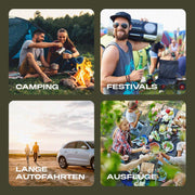 PLUG IN FESTIVALS - nevera portátil eléctrica - congelador de compresor hasta -20 grados - nevera para coche - nevera de camping - estación de energía para refrigeración - 12V 230V - 40 litros