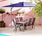 Sillón plegable Dehner Chicago, aprox. 110 x 63,5 x 67,5 cm, textileno/aluminio, gris