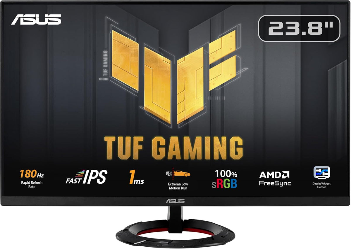 Monitor gaming ASUS TUF Gaming VG249Q3R – 23,8 pulgadas, Full HD (1920x1080), 180 Hz, Fast IPS, Extreme Low Motion Blur™, 1ms (GTG), FreeSync™, Variable Overdrive, 100% sRGB