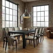 Juego de comedor moderno - Mesa de 80" + 6 sillas acolchadas, estructura de madera maciza, capacidad de la mesa de 400 lbs, fácil montaje