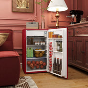 Mininevera con congelador HOMCOM de 3.2 pies cúbicos, refrigerador compacto de una puerta con termostato ajustable para dormitorio