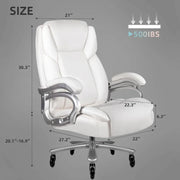 Silla de oficina ejecutiva Bossin para personas grandes y altas, silla ergonómica de 500 libras con soporte lumbar ajustable, respaldo alto y piel sintética para computadora