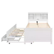 Cama tipo plataforma con nido y cajones, cama tipo plataforma con almacenamiento y USB, cama tipo plataforma de madera con estantería