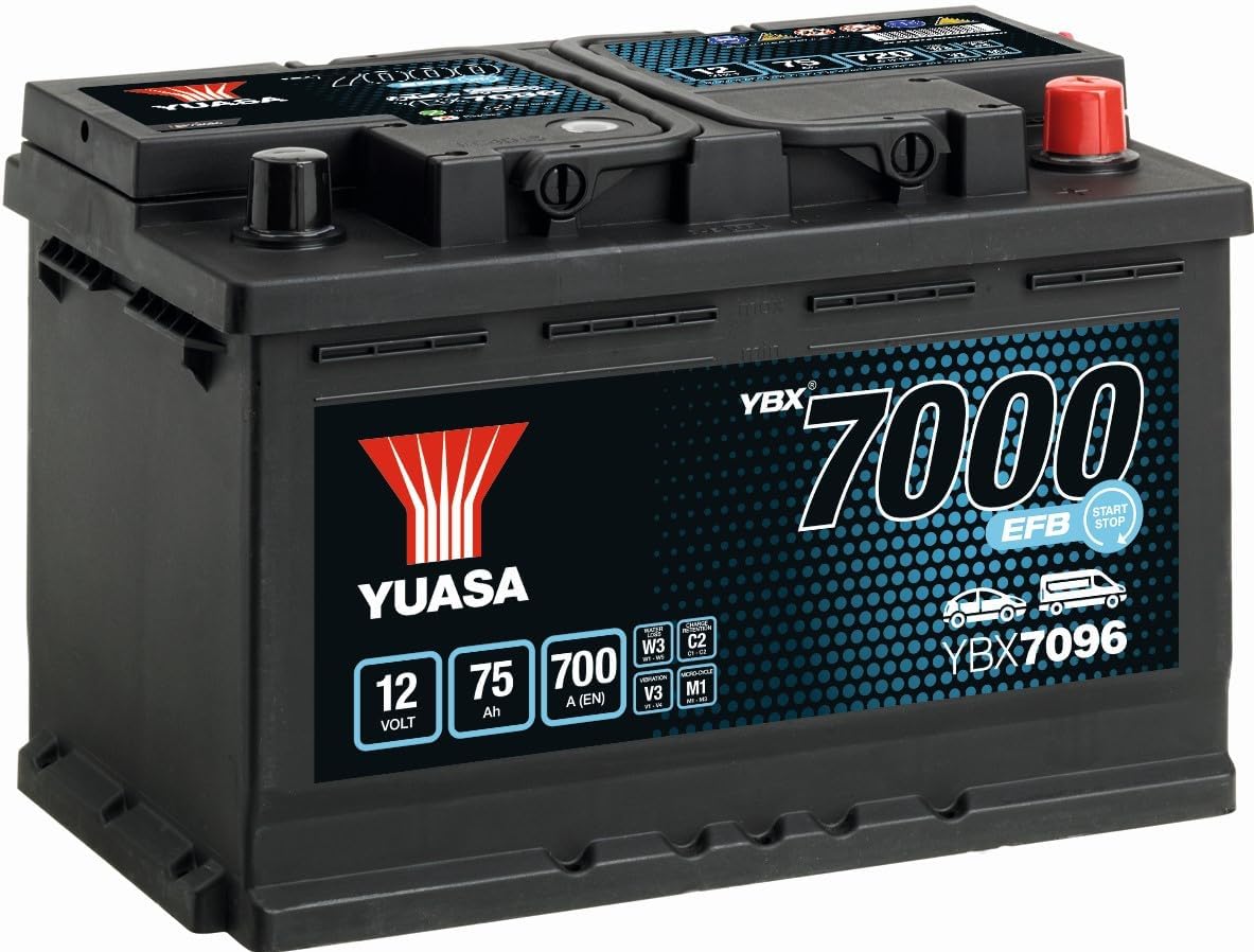 BATERÍA YUASA YBX7096 START STOP EFB 12V 75AH 700A
