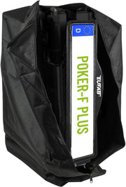 EUFAB 12012LASON Poker-F Plus Portabicicletas exclusivo en Amazon con soportes de cuadro bloqueables, compatible con bicicletas eléctricas, totalmente premontado, para 2 bicicletas, para enganche de remolque, negro