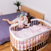 Cuna 7 en 1 tweeto®: cuna de madera evolutiva | cuna de colecho y cuna de barrotes de altura regulable | convertible en cama infantil y parque de juegos (haya natural)