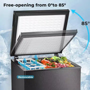 Congelador horizontal ZAFRO de 1.8 pies cúbicos, congelador compacto con 2 cestas y temperatura ajustable, puerta de apertura superior para hogar, dormitorio, cocina, bar