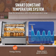 Vitrina refrigerada VEVOR, expositor refrigerado para pastelería y panadería de 115 L, vitrina comercial de 2 niveles con iluminación LED, refrigeración TURBO y sistema de aire frío sin escarcha para cafetería