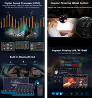 Erisin Autorradio Android 14 de 7 pulgadas, 8 núcleos, 4GB+64GB, Bluetooth, Navegador GPS para VW T5, Golf 5, Golf 6, Polo, Caddy, Tiguan, Touran, Passat, Seat, CarPlay inalámbrico, Android Auto, DAB+, DVD, DSP, WiFi, RDS, USB, OPS