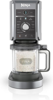 Ninja CREAMi Deluxe Heladera y máquina de bebidas heladas con 2 recipientes, 10 funciones, prepara helado, gelato, sorbete, yogur helado, batidos, granizados y más, opción de 2 sabores en 1, plateado, NC502EU