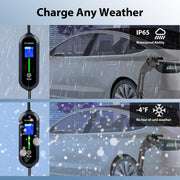 Cargador para coche eléctrico, cable de carga para coche eléctrico 3.5kW [3.5m, 8/10/13/16A], con pantalla digital controlable, cargador EV tipo 2 compatible con enchufe IEC62196, GB/T y otros (negro)