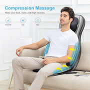 COMFIER Cojín de masaje Shiatsu para espalda y cuello con calor, función de amasado 2D/3D y compresión de aire para mujeres y hombres