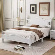 Base de cama de madera tamaño Queen Whisen, base de plataforma con soporte de listones de madera