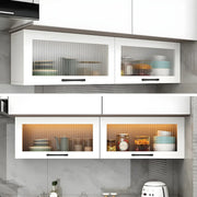Alacenas de pared para cocina, de madera blanca